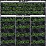 Maglia da baseball personalizzata nera-neon 3D con design verde e motivo autentico Maglia da baseball personalizzata nera-neon 3D con design verde e motivo autentico