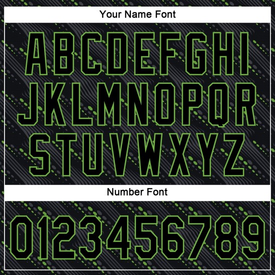 Maglia da baseball personalizzata nera-neon 3D con design verde e motivo autentico Maglia da baseball personalizzata nera-neon 3D con design verde e motivo autentico