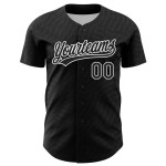 Maglia da baseball nera con motivo 3D personalizzato, storia autentica, mese bianco e nero Maglia da baseball nera con motivo 3D personalizzato, storia autentica, mese bianco e nero