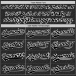 Maglia da baseball nera con motivo 3D personalizzato, storia autentica, mese bianco e nero Maglia da baseball nera con motivo 3D personalizzato, storia autentica, mese bianco e nero