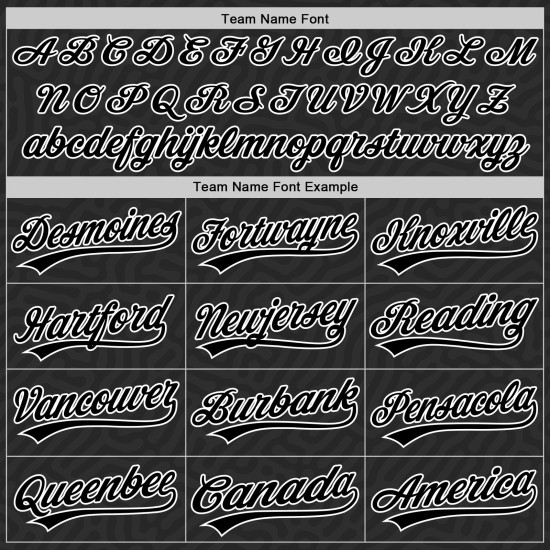 Maglia da baseball nera con motivo 3D personalizzato, storia autentica, mese bianco e nero Maglia da baseball nera con motivo 3D personalizzato, storia autentica, mese bianco e nero